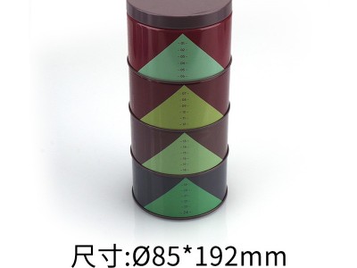 厂家定制马口铁三层圆形铁罐茶叶罐精美创意叠罐糖果罐食品包装罐